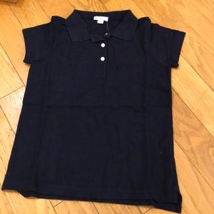 Crewcuts JCrew Navy Pique Short Sleeve Polo Shirt -NWT Size 6-7 Girls - Uniform
